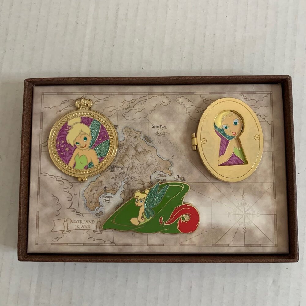 Disney Store 25th Anniversary Tinker Bell Pin Set Limited Edition 250, NIB